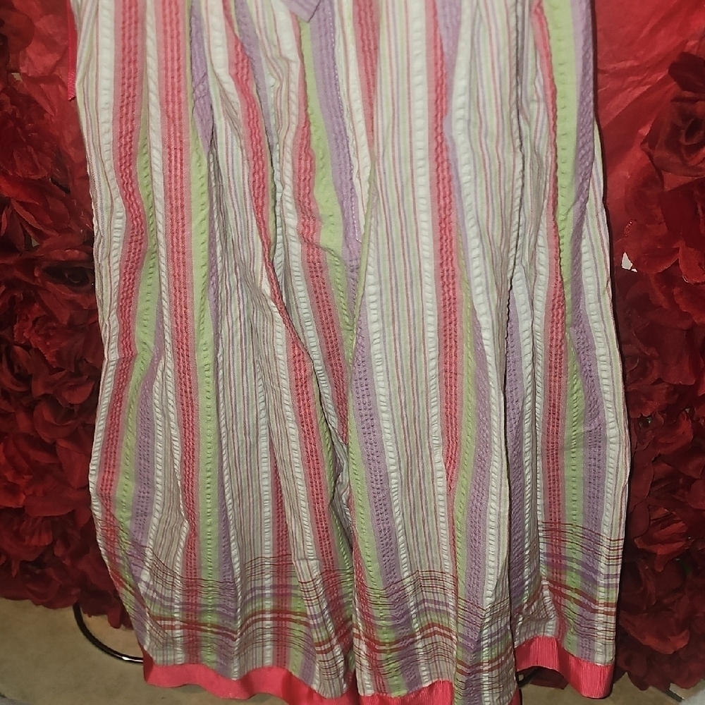 Bonnie Jean Multicolor Striped Dress with Hot Pink Ribbon Size 14 Like New - Picture 7 of 7